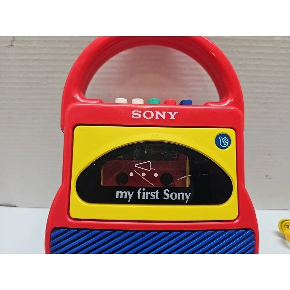 Vintage My First Sony Cassette-Corder TCM-4000 with Microphone  Red/Blue#1